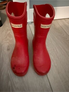 Hunter Kids Bright Red Short Rain Boots